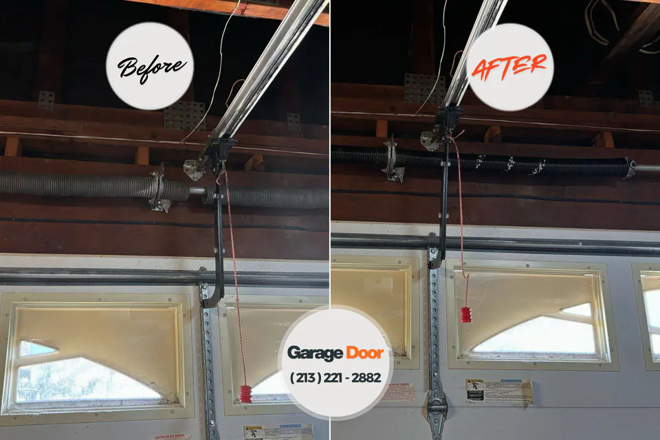 Before and after: garage door repair Parchment, MI